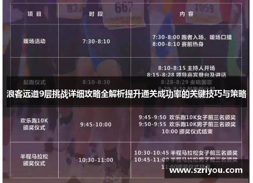 浪客远道9层挑战详细攻略全解析提升通关成功率的关键技巧与策略